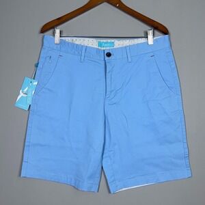 Perruzo Slim Fit Chino Shorts Mens Size 32 Light‎ Blue Summer Resort Costal